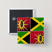 Native american-Jamaican Vierkante Button 5,1 Cm (Voorkant /achterkant)