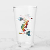 Native American Kokopelli met twee vaders 1 Glas (Voorkant)