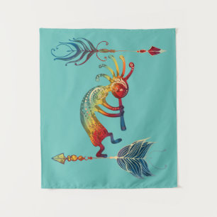 Native American Kokopelli met twee vaders 1 Wandkleed