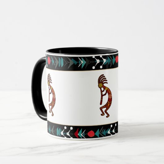Native American Kokopelli vruchtbaarheid God Mok (Voorkant links)