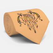 Native American Kokopelli Whale Dreamweaver 2 Stropdas (Opgerold)