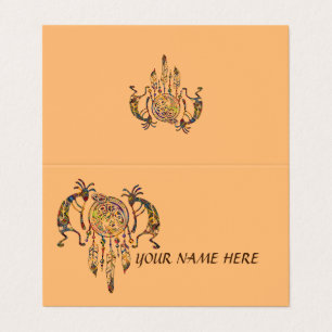 Native American Kokopelli Whale Dreamweaver 2 Visitekaartjes