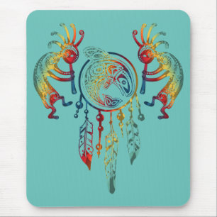 Native American Kokopelli Whale Drocatcher 1 Muismat