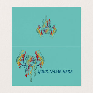 Native American Kokopelli Whale Drocatcher 1 Visitekaartjes