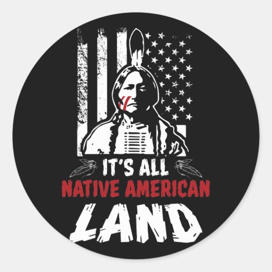 Native American Land Ronde Sticker (Voorkant)