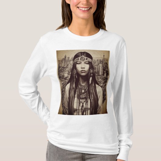 Native American Linework T-shirt ontwerp (Voorkant)