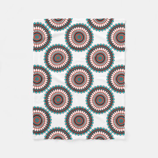 Native American Mandala Fleece Deken (Voorkant)