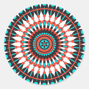 Native American Mandala Ronde Sticker