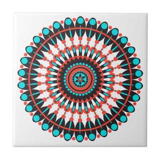 Native American Mandala Tegeltje (Voorkant)