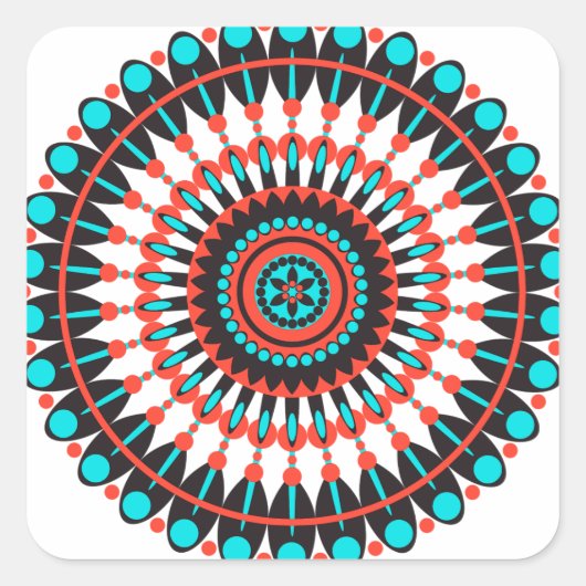 Native American Mandala Vierkante Sticker (Voorkant)
