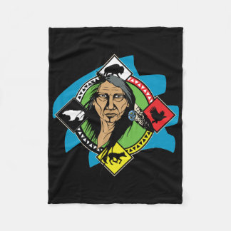 Native American Medicine Wheel Fleece Deken