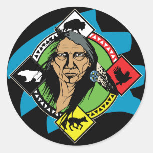 Native American Medicine Wheel Ronde Sticker