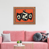 Native American Mimbres Bat Bird Wrapped Canvas (Insitu (Woonkamer))