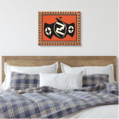 Native American Mimbres Bat Bird Wrapped Canvas Afdruk (Insitu (Slaapkamer))