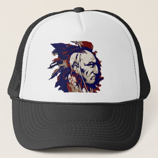 Native American Mohawk Trucker Pet (Voorkant)