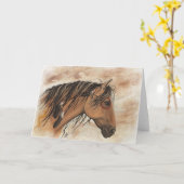 Native American Mustang Horse Art beroemd gemaakt Kaart (Gele Bloem)