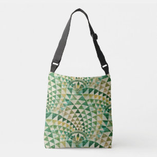 Native American naadloos tribaal patroon groen Crossbody Tas