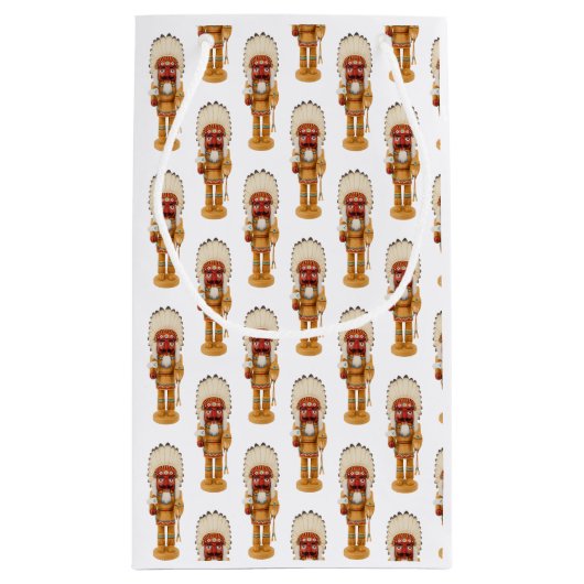 Native American Nutcracker Christmas Gift Bag Klein Cadeauzakje (Achterkant)