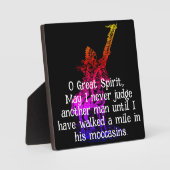 Native American "O Great Spirit" Prayer Plaque Fotoplaat (Voorkant)