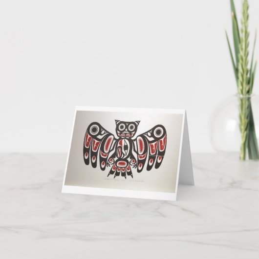 Native American Pacific NW Uil Design Note Kaart (Voorkant)