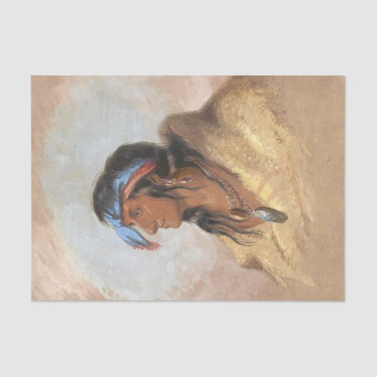 Native American Painting White Plume Tissuepapier (Voorkant)