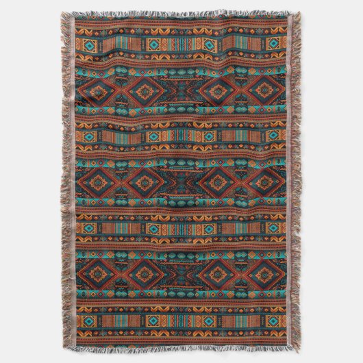 Native American Pattern Boho Cultuur Abstracte Kun Deken (Voorkant Verticaal)