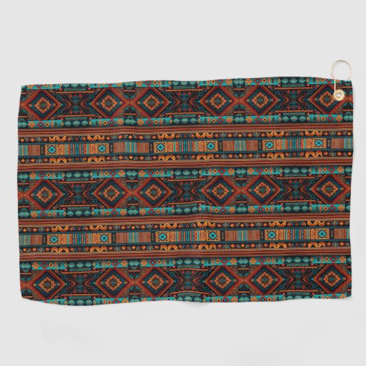 Native American Pattern Boho Cultuur Abstracte Kun Golfhanddoek (Horizontaal)