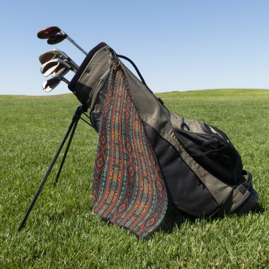Native American Pattern Boho Cultuur Abstracte Kun Golfhanddoek (Groen)