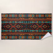 Native American Pattern Boho Cultuur Abstracte Kun Strandlaken (Voorkant)