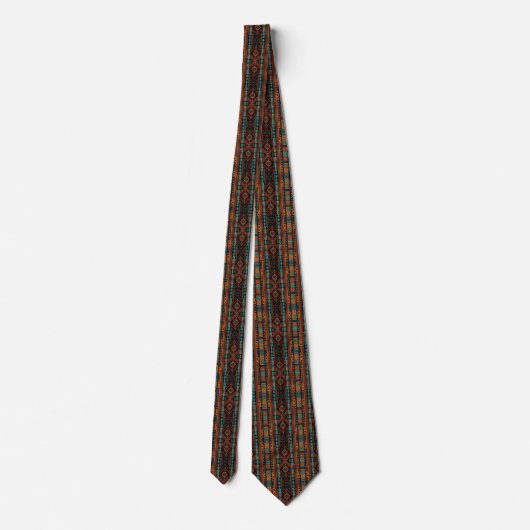 Native American Pattern Boho Cultuur Abstracte Kun Stropdas (Achterkant)