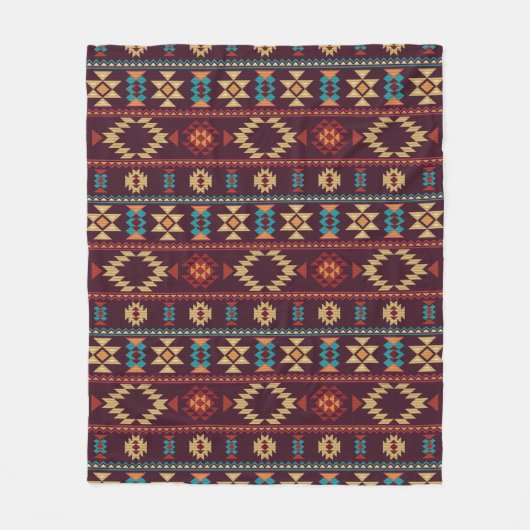 Native American Pattern Fleece Deken (Voorkant)
