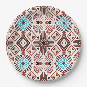 Native American Pattern Papieren Bordje