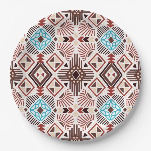 Native American Pattern Papieren Bordje (Voorkant)