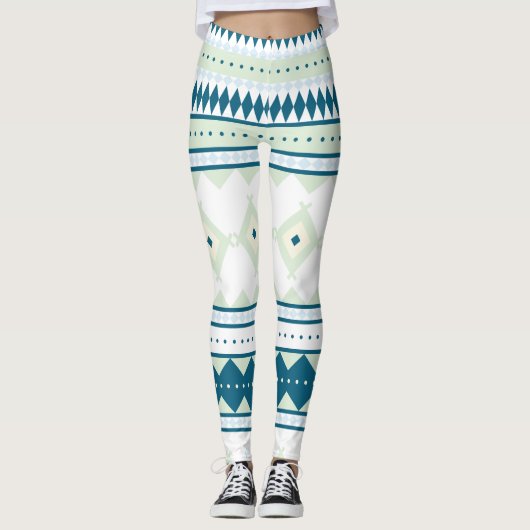 Native American Pattern: Peacock Sky Leggings (Voorkant)