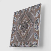 Native American Pattern Vierkante Klok (Hoek)