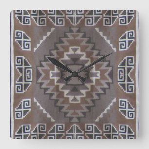 Native American Pattern Vierkante Klok
