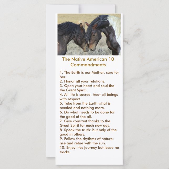 Native American Poem met Wild Mustangs (Voorkant)