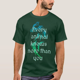 Native American quote text over wolf design Long T-shirt