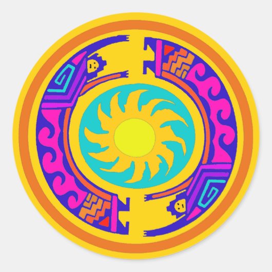Native American Rainbow Spirits Ronde Sticker (Voorkant)