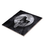 Native American Raven of Crow and Moon Tegeltje (Zijkant)