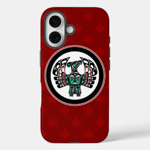 Native American Red Black Art Thunderbird iPhone 16 Hoesje