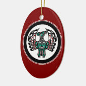 Native American Red Black Art Thunderbird Keramisch Ornament (Links)