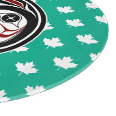 Native American Red Black Art Wide Skull Snijplank (Hoek)