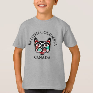 Native American Red Black Green Haida Art Kat T-shirt