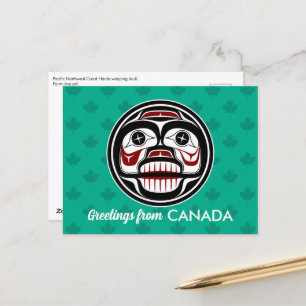 Native American Red Black Haida Art die de sluier Briefkaart