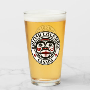 Native American Red Black Haida Art die de sluier  Glas