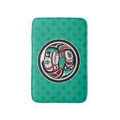 Native American Red Black Haida Art Otter Salmon Badmat (Voorkant Verticaal)