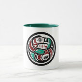 Native American Red Black Haida Art Otter Salmon Mok (Midden)