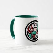 Native American Red Black Haida Art Otter Salmon Mok (Voorkant links)