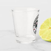 Native American Red Black Haida Art Thunderbird Shot Glas (Links)